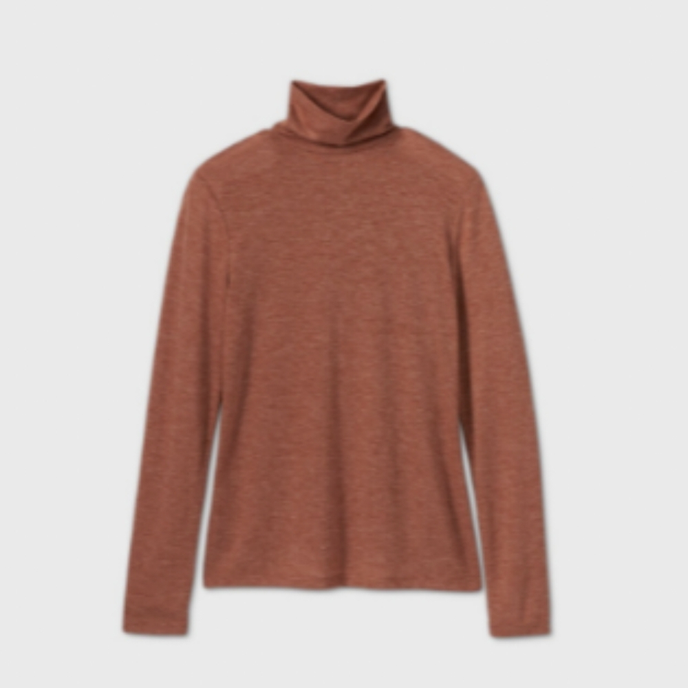 Women' Long Leeve Turtleneck Cozy T-hirt - a New D